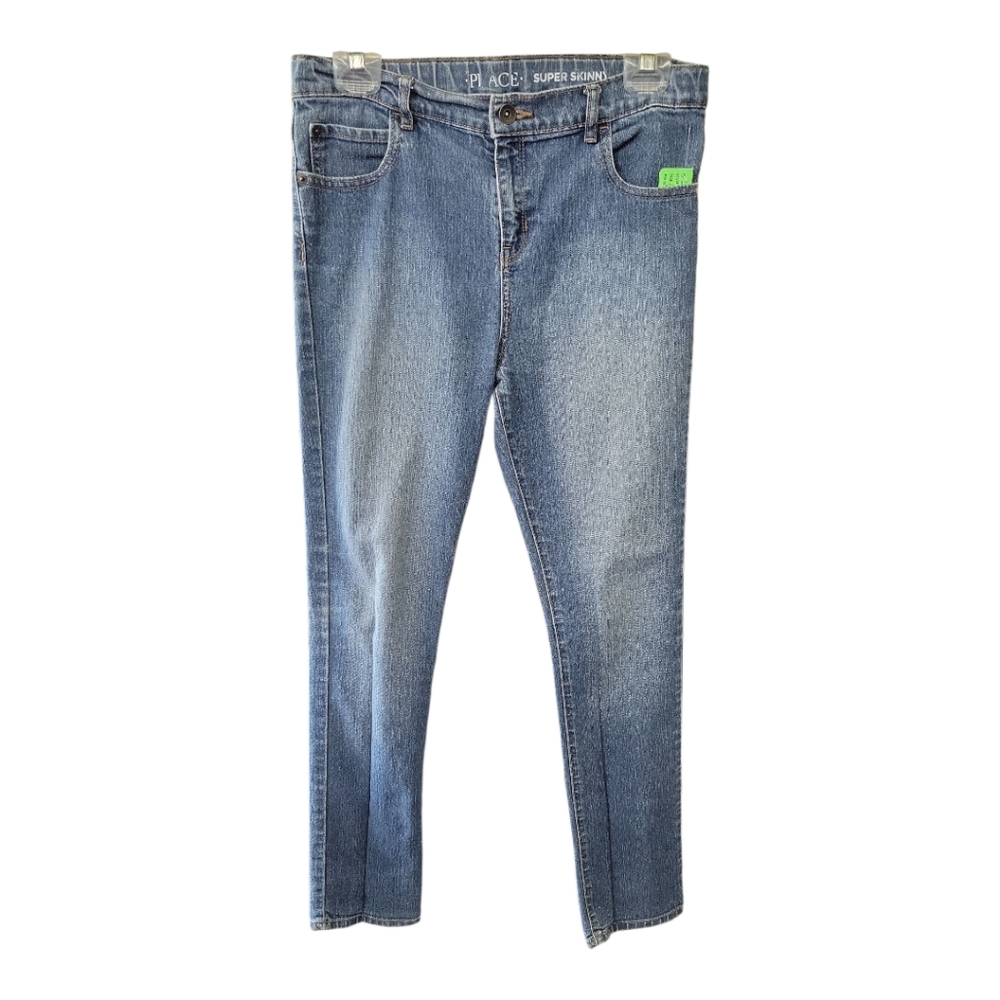 Children's Place Blue Super Skinny Jeans with Worn-In Look.  NWT.  Size 16